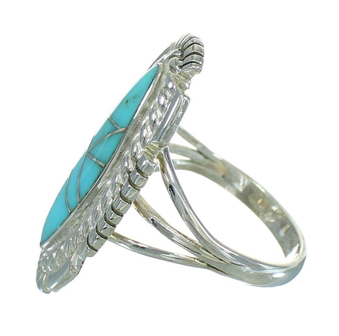 Southwest Turquoise Authentic Sterling Silver Ring Size 4-1/2 RX86983